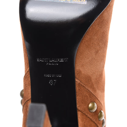 Saint Laurent Suede Otterproof Light Studded Grace 105 Boots 37 Fox Brown 6 of 8
