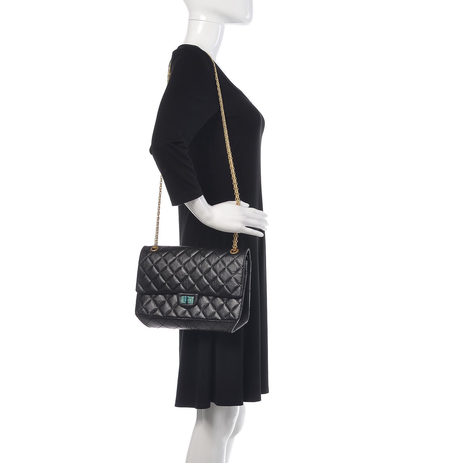 Chanel Aged Calfskin Quilted 2.55 Reissue 226 Flap Black 2 of 7