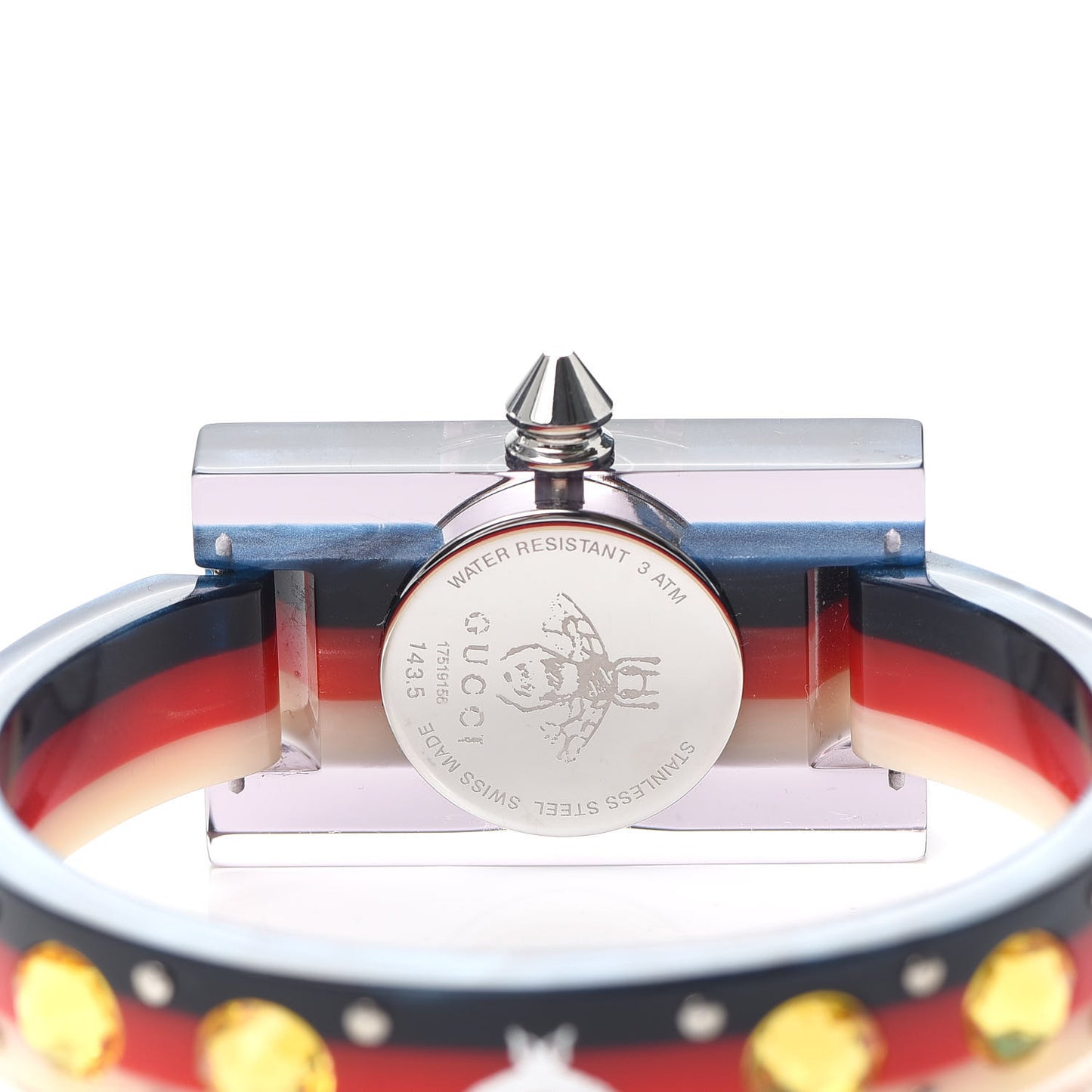 Stainless Steel Plexiglass Mother of Pearl 24mm Vintage Web Stud Quartz Watch