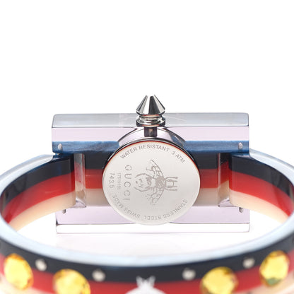 Gucci Stainless Steel Plexiglass Mother of Pearl 24mm Vintage Web Stud Quartz Watch 4 of 6