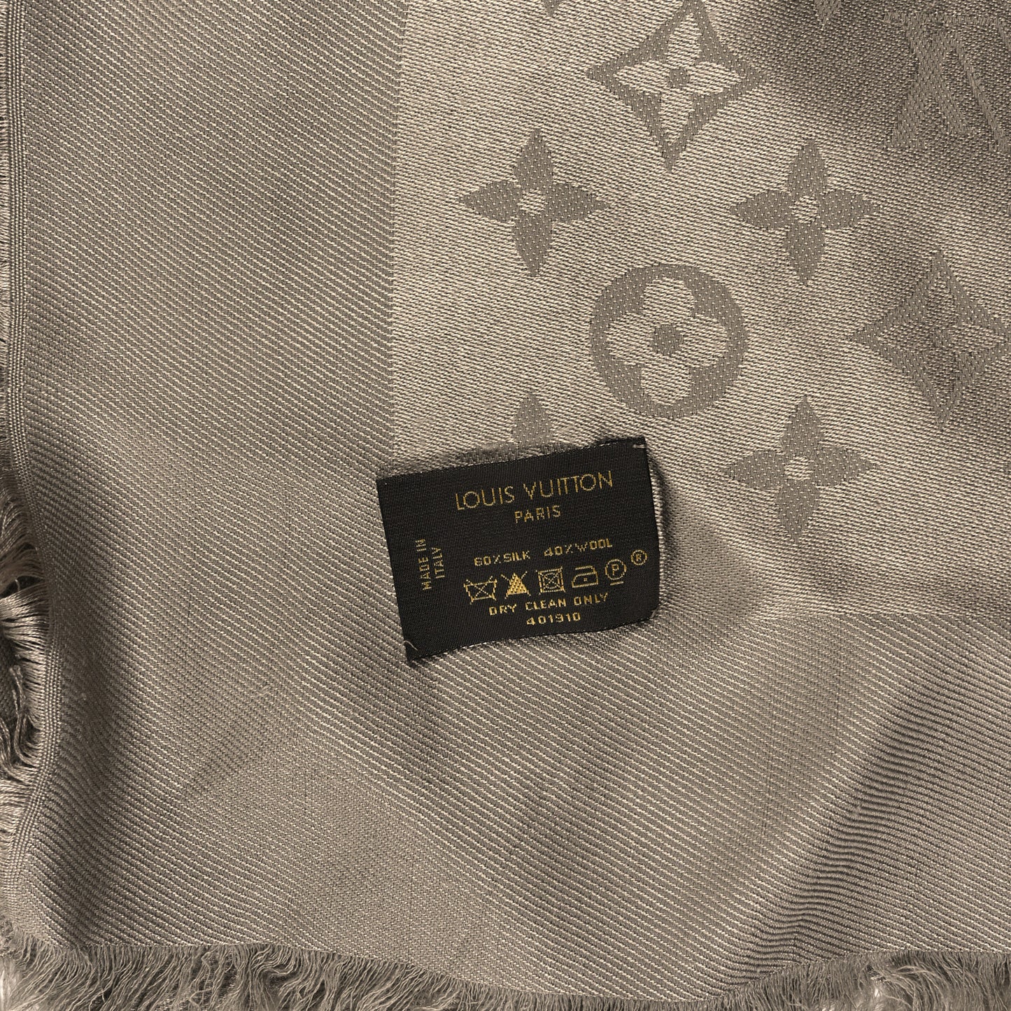 Silk Wool Monogram Shawl Verone