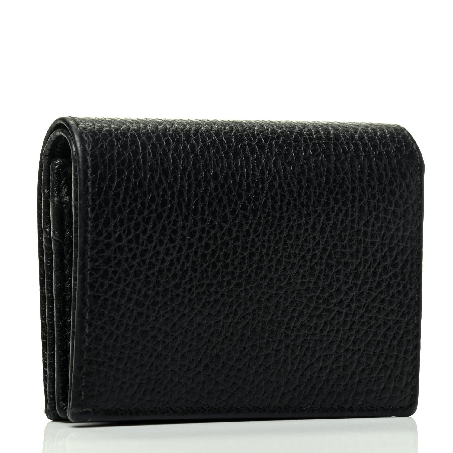 Gucci Pebbled Calfskin GG Marmont Card Case Black 2 of 4