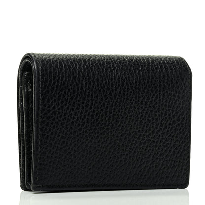 Gucci Pebbled Calfskin GG Marmont Card Case Black 2 of 4