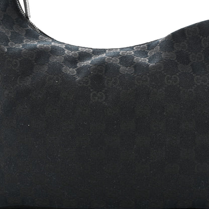Gucci Monogram Medium Horsebit Chain Hobo Black 8 of 10