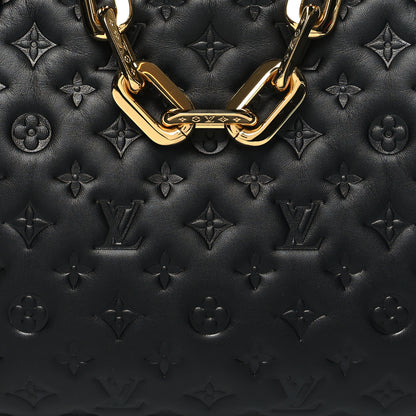 Louis Vuitton Lambskin Embossed Monogram Coussin MM Black 8 of 11