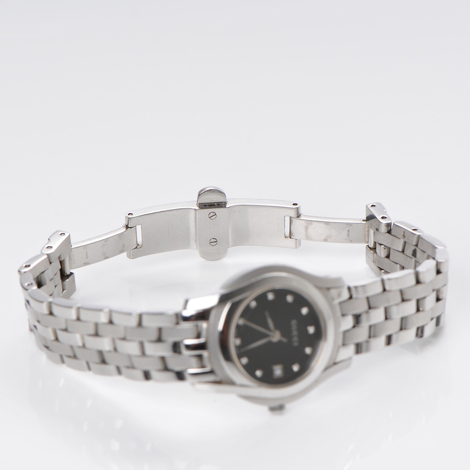 Gucci Stainless Steel Diamond 27mm 5500L Quartz Watch Black 9 of 10