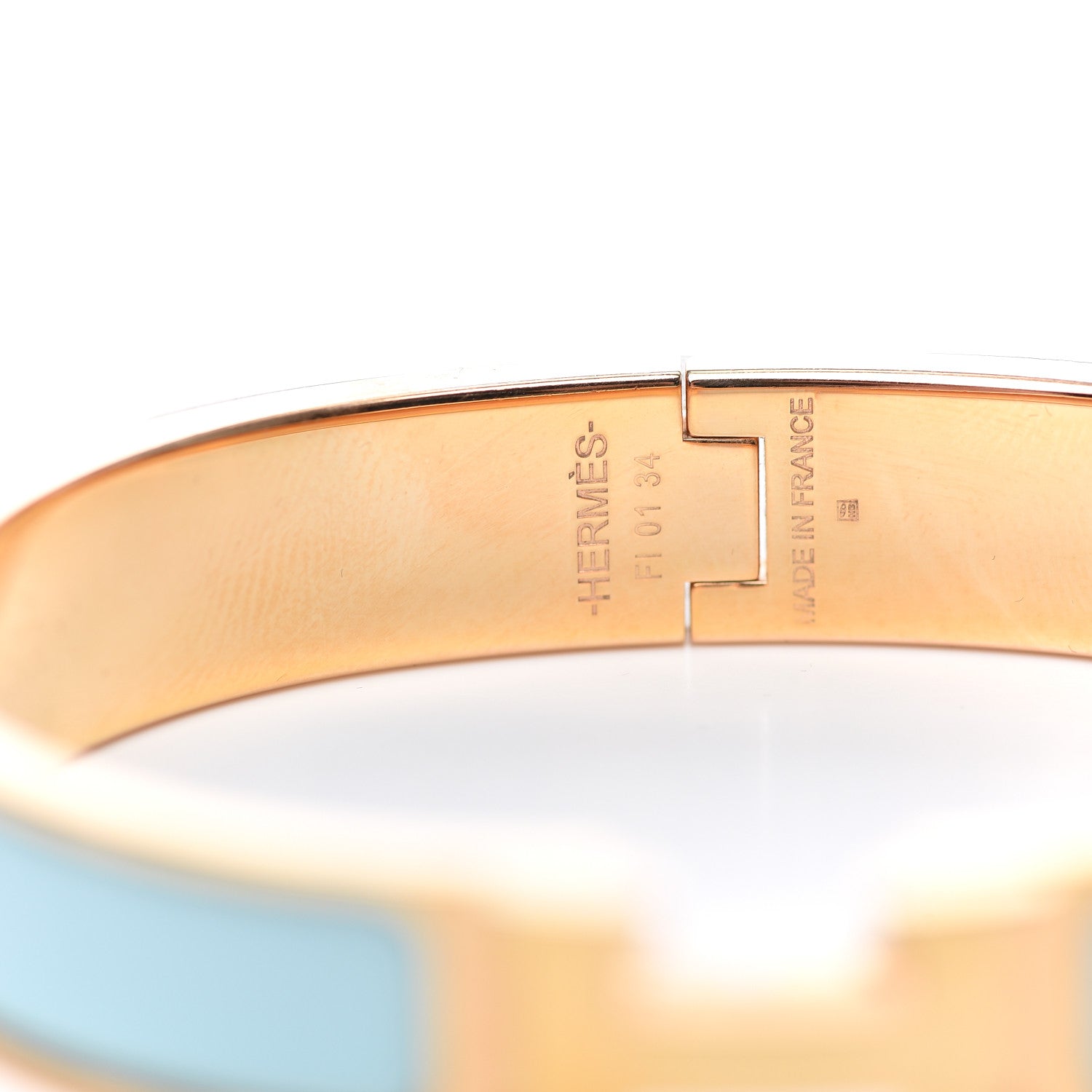 Hermes Enamel Narrow Clic Clac H Bracelet GM Bleu Atoll 4 of 5