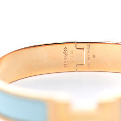 Hermes Enamel Narrow Clic Clac H Bracelet GM Bleu Atoll 4 of 5