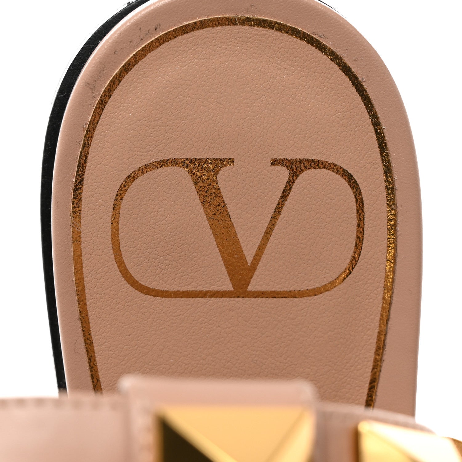 Valentino Garavani Calfskin Roman Stud Ankle Strap Flat Mules 37 Rose Cannelle 6 of 8