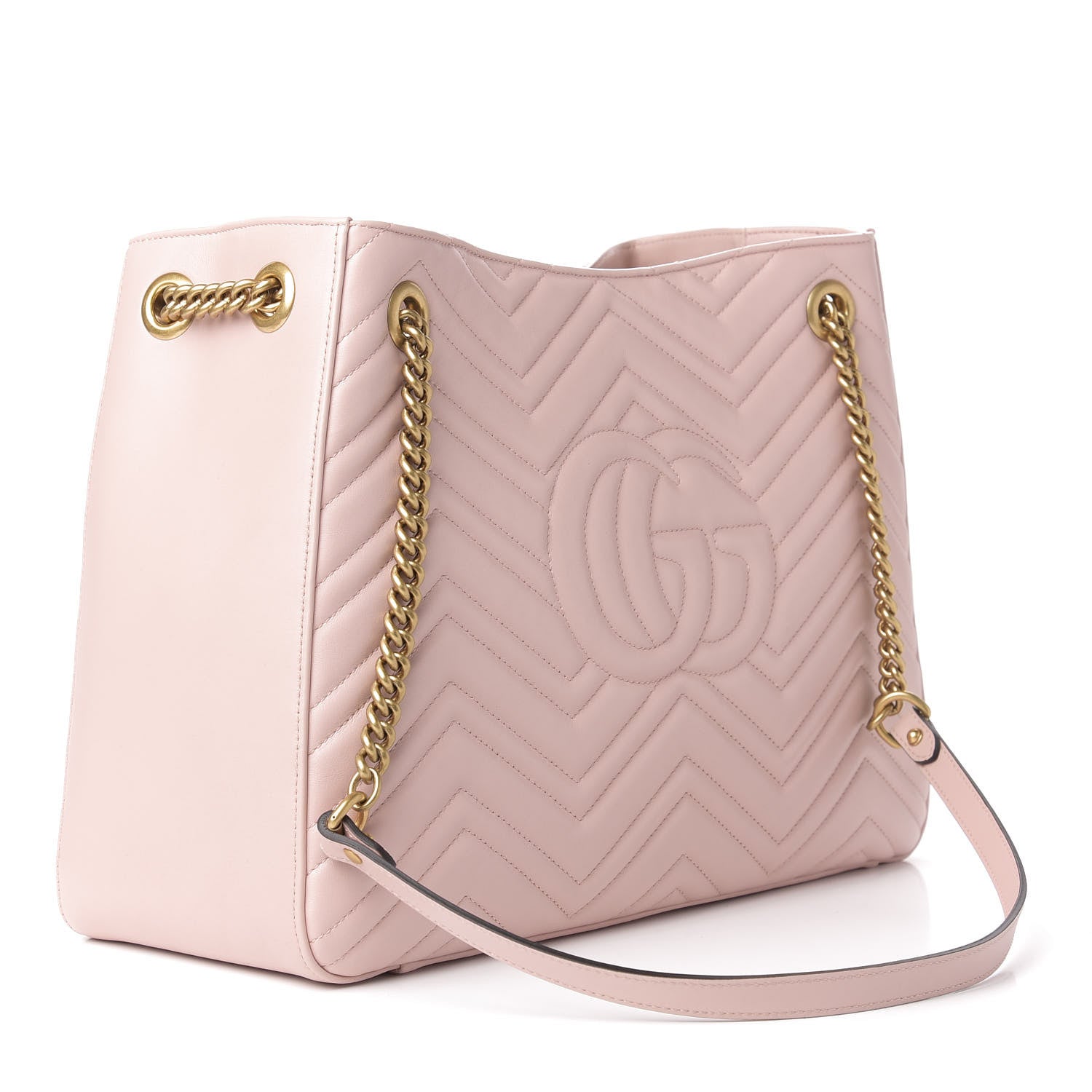 Gucci Calfskin Matelasse Medium GG Marmont Shoulder Tote Bag Perfect Pink 3 of 11
