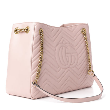 Gucci Calfskin Matelasse Medium GG Marmont Shoulder Tote Bag Perfect Pink 3 of 11