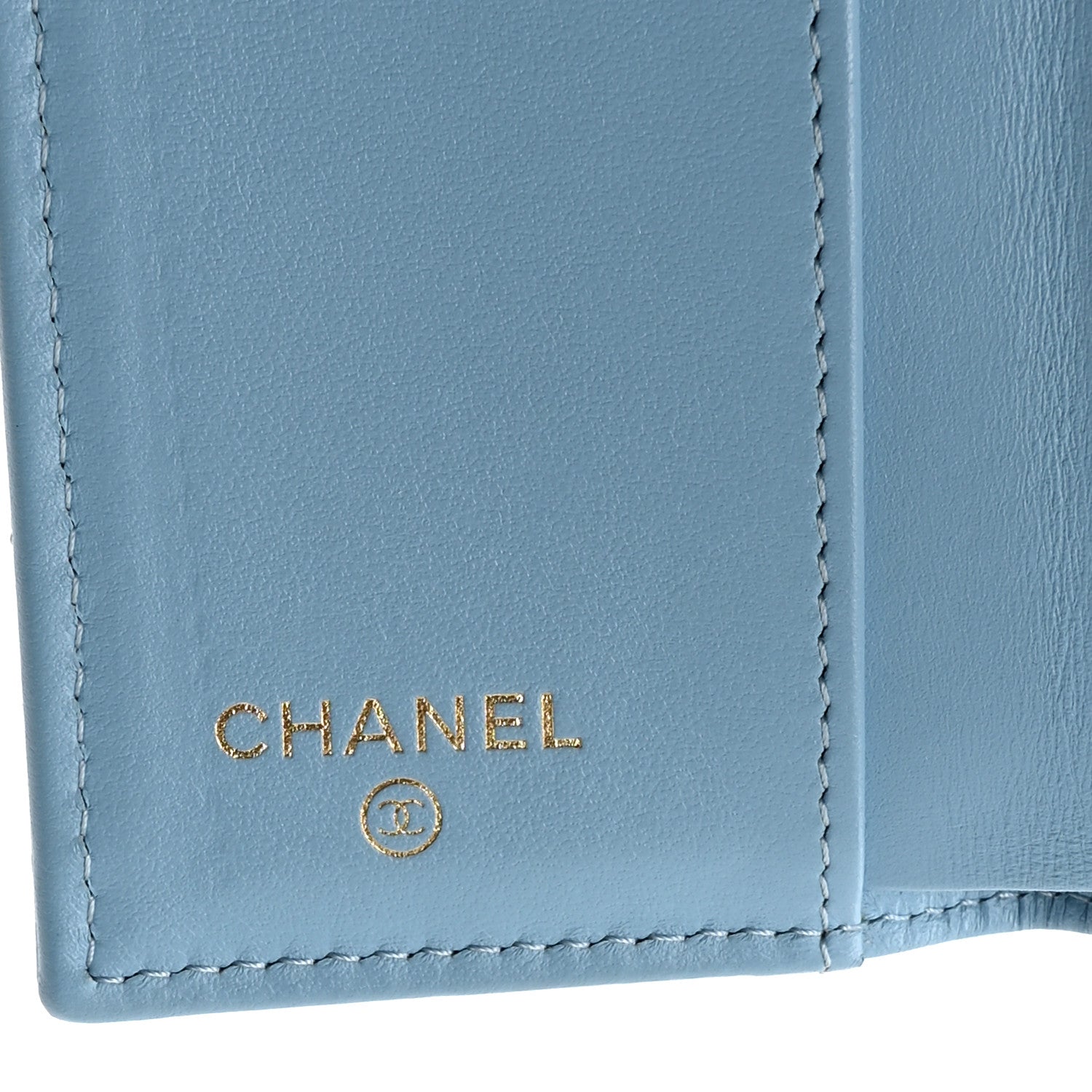 Chanel Caviar Quilted Double Flap Wallet Light Blue 6 of 10