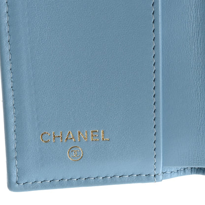 Chanel Caviar Quilted Double Flap Wallet Light Blue 6 of 10