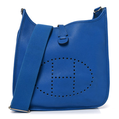 Hermes Taurillon Clemence Evelyne III PM Bleu Zellige 1 of 11