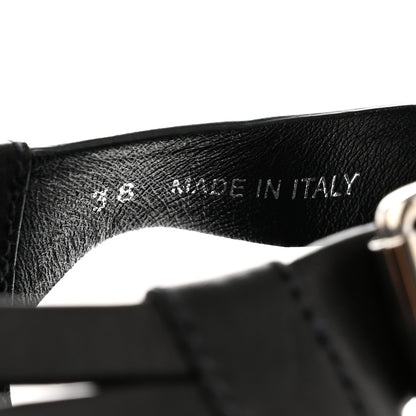 Prada Natural Calfskin Buckled Slingback 30mm Sandals 38 Black 6 of 8