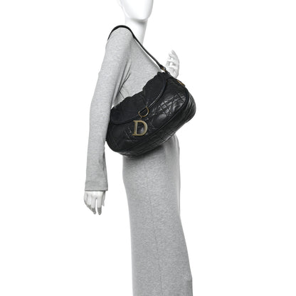 Christian Dior Lambskin Cannage Flap Messenger Bag Black 2 of 11