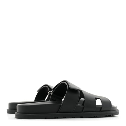 Hermes Calfskin Womens Chypre Sandals 41 Black 4 of 9