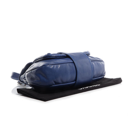 Chanel Glazed Caviar Flap Hobo Dark Blue 4 of 7