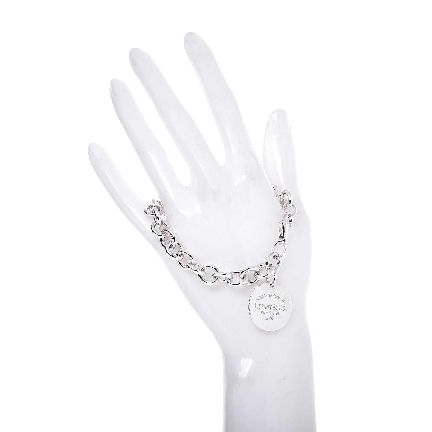 Sterling Silver Return to Round Tag Charm Bracelet