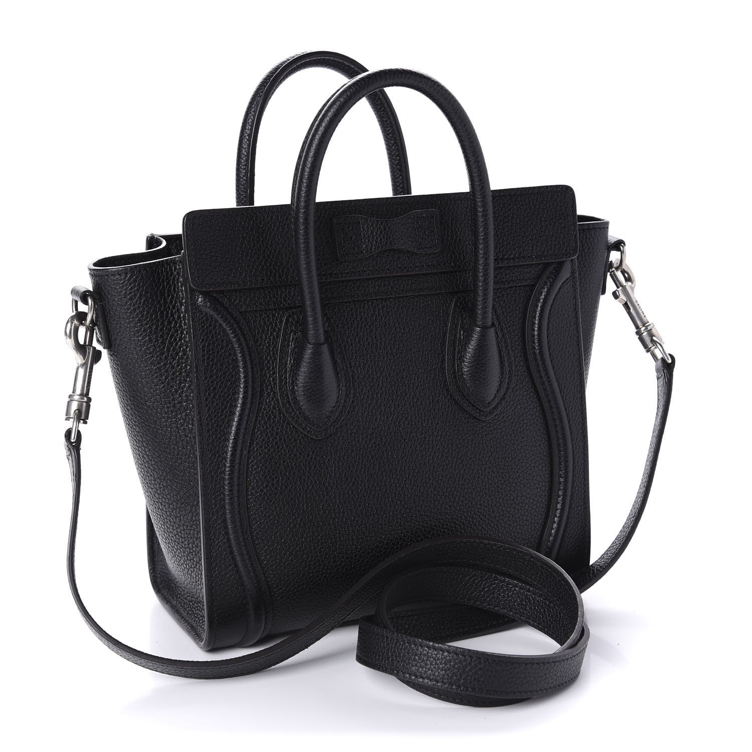 Celine Drummed Calfskin Nano Luggage Black 3 of 10