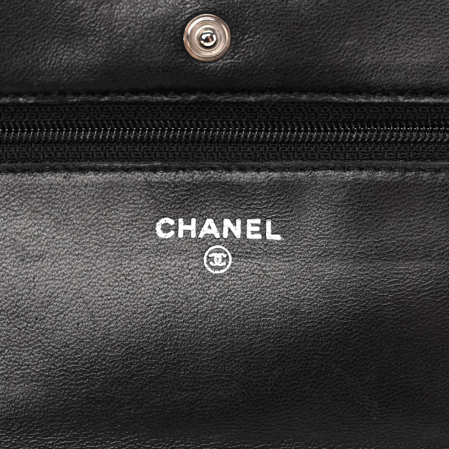 Lambskin Quilted Wallet On Chain WOC Black
