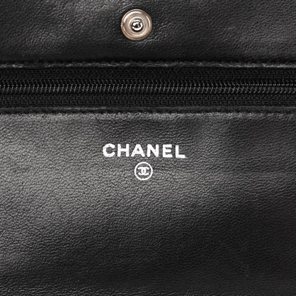Chanel Lambskin Quilted Wallet On Chain WOC Black 6 of 15