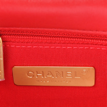 Chanel Goatskin Quilted Medium Chanel 19 Flap Red 6 of 10