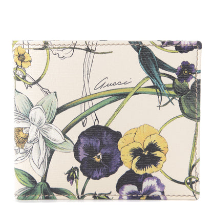 Gucci Calfskin Flora Infinity Bi-Fold Wallet White Multicolor 1 of 6