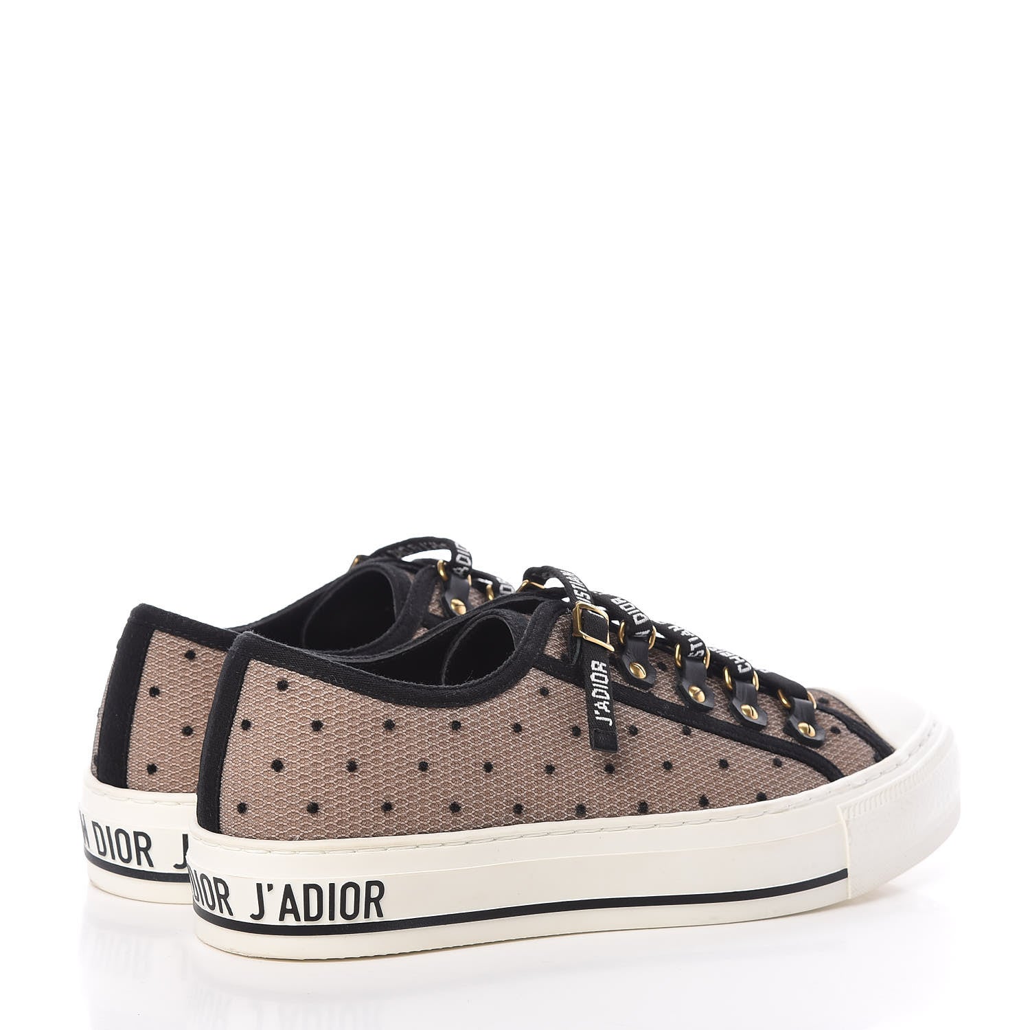 Christian Dior Mesh Plumetis Walk'n Dior Low Top Sneakers 37 Nude 4 of 10