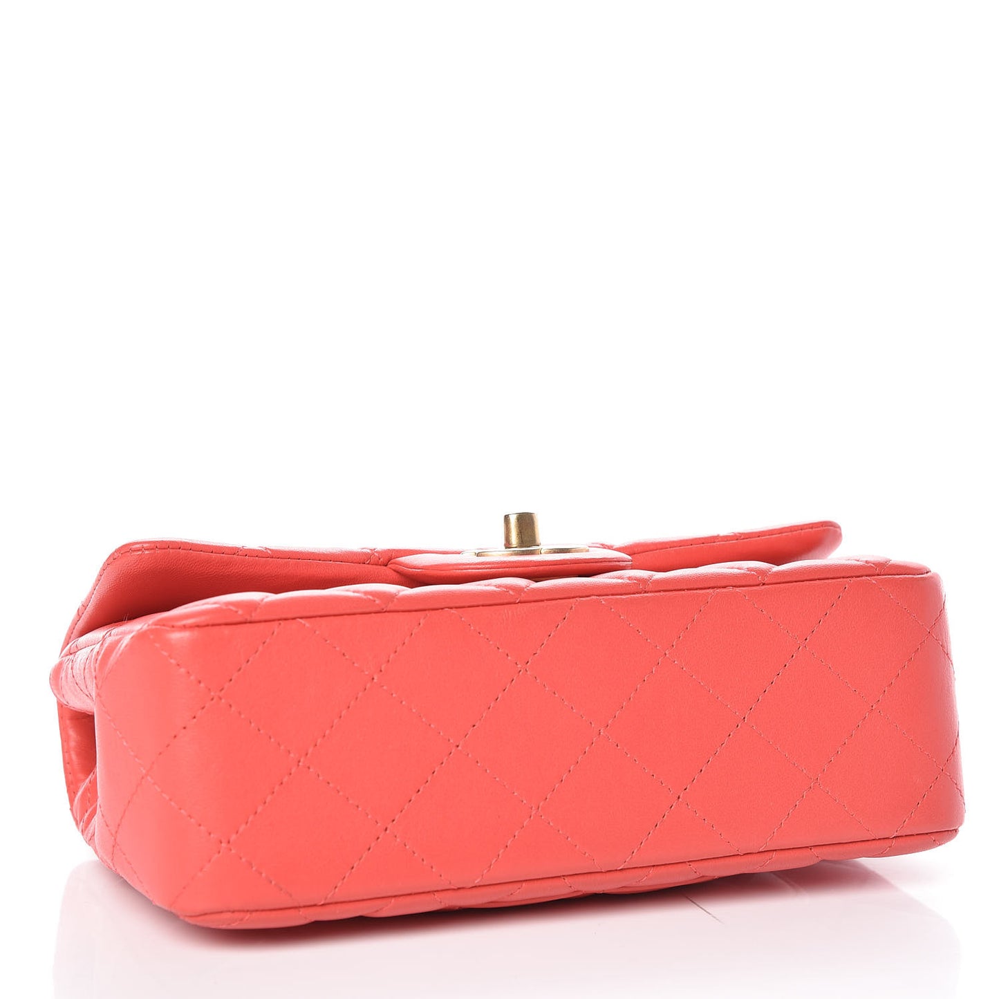 Lambskin Quilted Mini Rectangular Flap Red