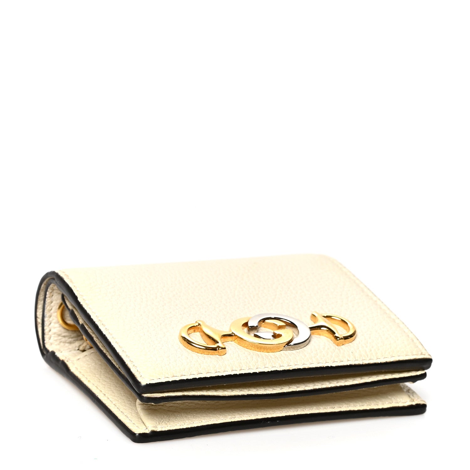 Gucci Grainy Calfskin Zumi Chain Card Case Wallet White 4 of 7