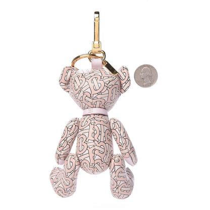 Burberry Calfskin Print Monogram Thomas Bear Bag Charm Pink 2 of 3