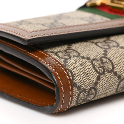 Gucci GG Supreme Monogram Azalea Calfskin Web Jackie 1961 Chain Wallet Beige Ebony Brown Sugar 7 of 8