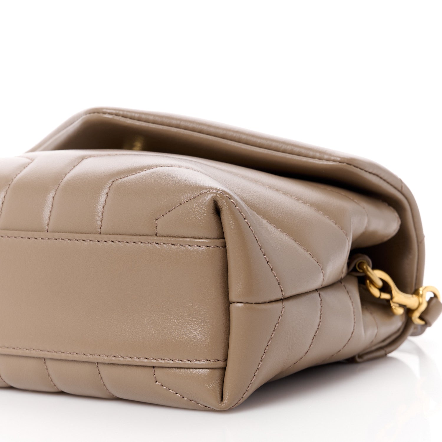 Saint Laurent Calfskin Y Quilted Monogram Toy Loulou Crossbody Bag Taupe 11 of 11