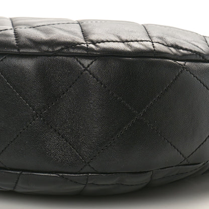 Chanel Lambskin Chain Rows Quilted Chain Hobo Black 10 of 10