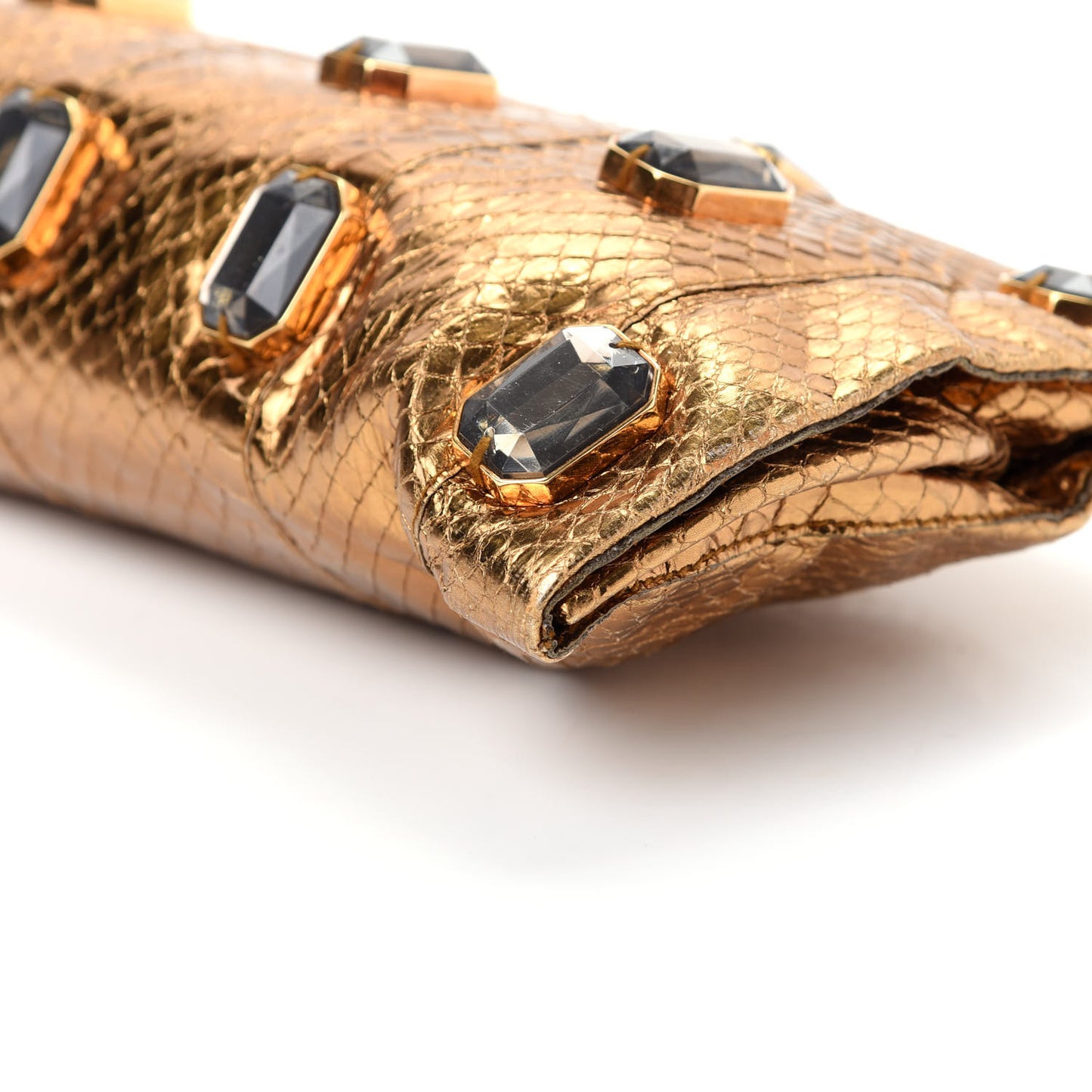 Whipsnake Pietre Jeweled Evening Bag Gold
