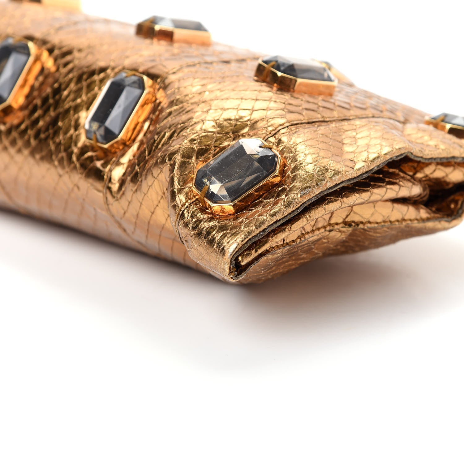 Prada Whipsnake Pietre Jeweled Evening Bag Gold 6 of 8