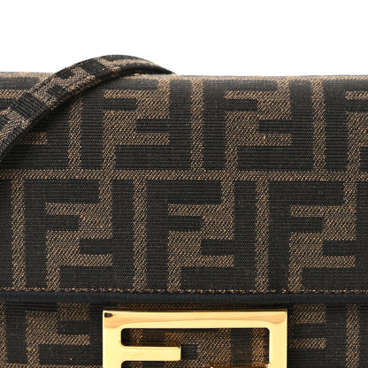 Fendi Fabric Jacquard FF 1974 Mini Baguette Tobacco Moro Black 8 of 10