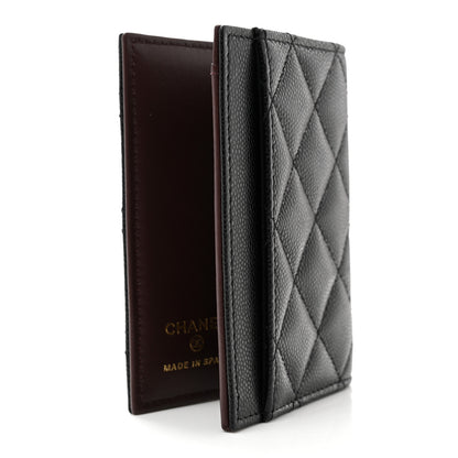 Chanel Caviar Quilted Card Holder Wallet Black 3 of 8