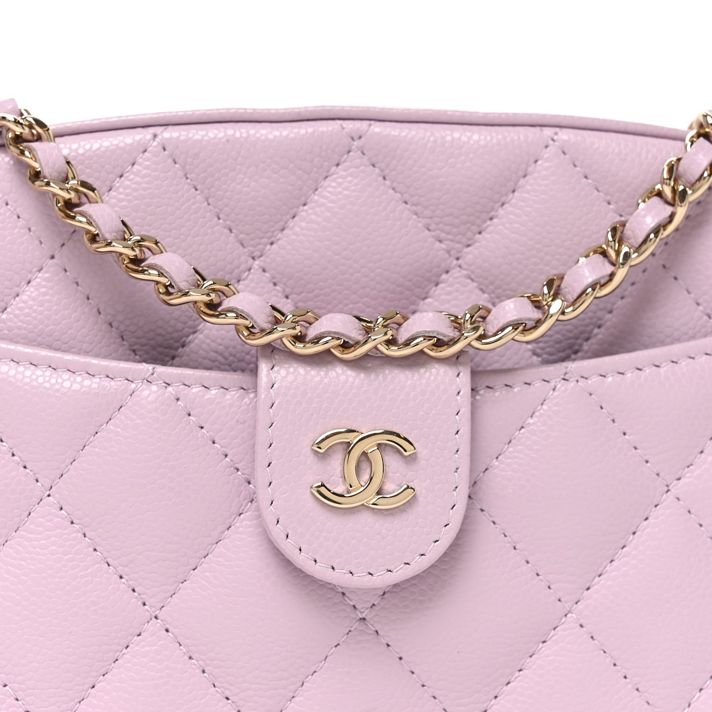 Caviar Quilted Chain Camera Bag Light Purple