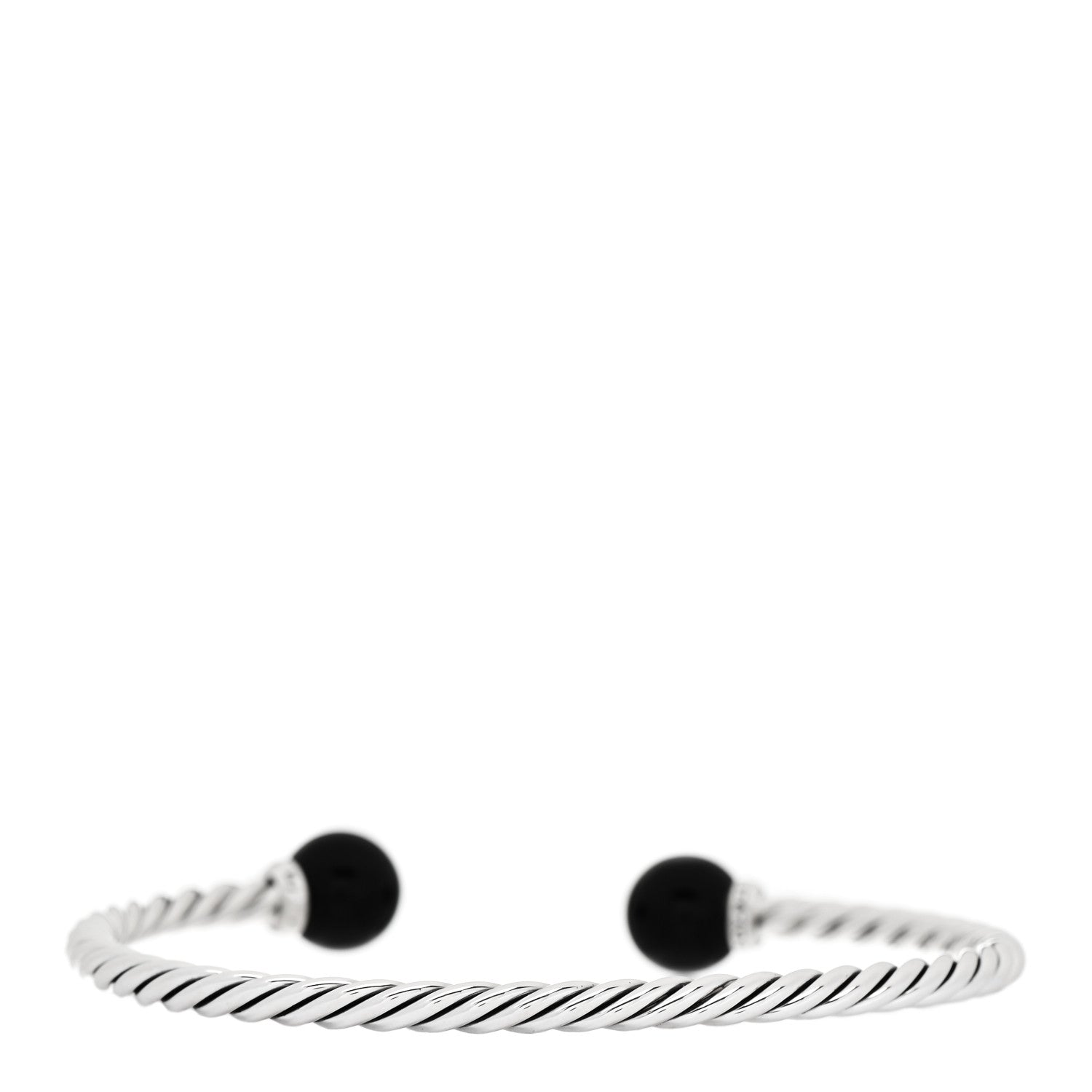 David Yurman Sterling Silver Diamond Onyx 9mm Solari Bracelet 2 of 3