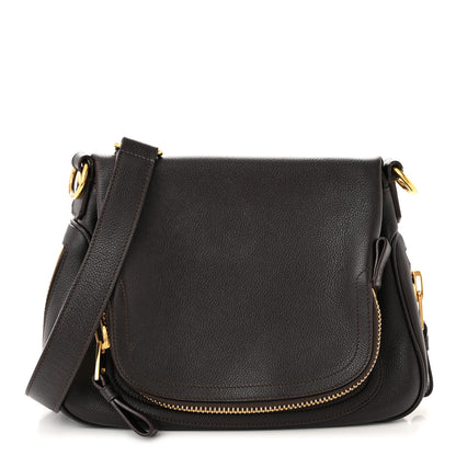 Tom Ford Grained Calfskin Medium Jennifer Crossbody Bag Brown 1 of 18