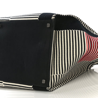 Celine Cotton Canvas Stripped Medium Phantom Luggage Multicolor 5 of 13