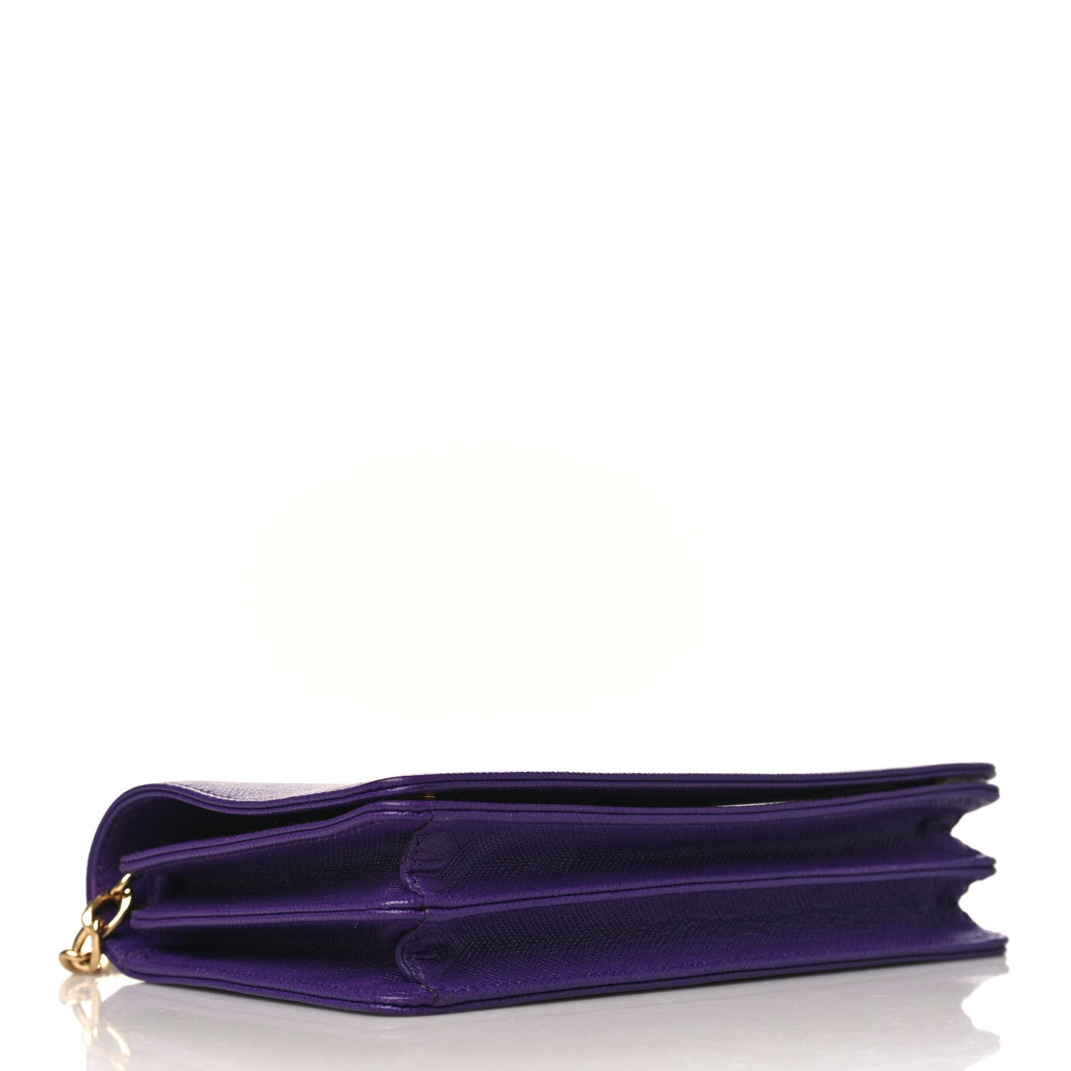 Prada Saffiano Lux Chain Wallet Viola 3 of 7