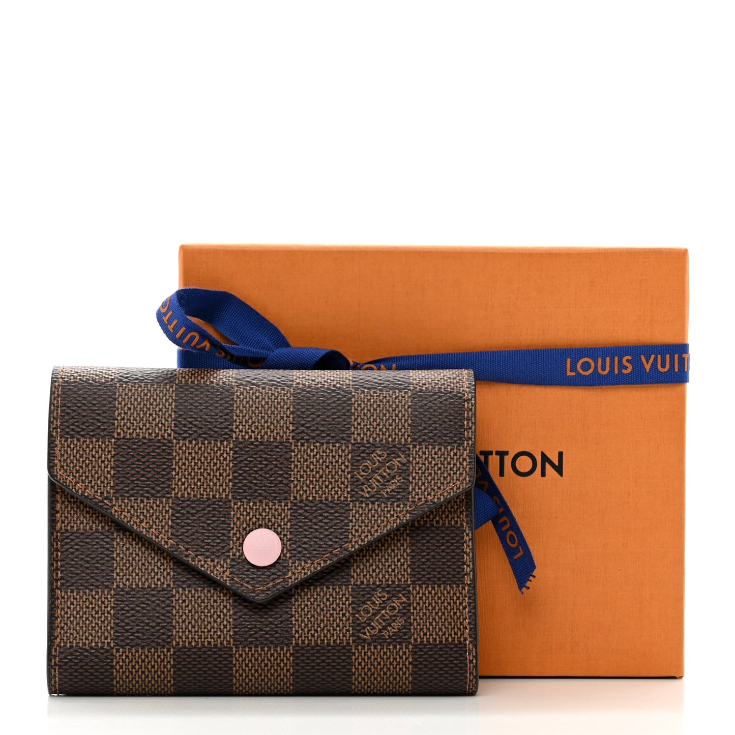 Damier Ebene Victorine Wallet Rose Ballerine