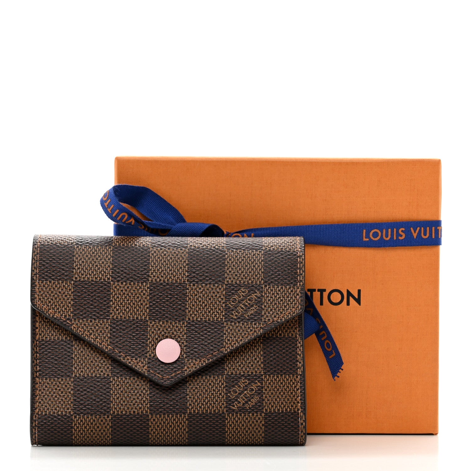 Louis Vuitton Damier Ebene Victorine Wallet Rose Ballerine 7 of 7