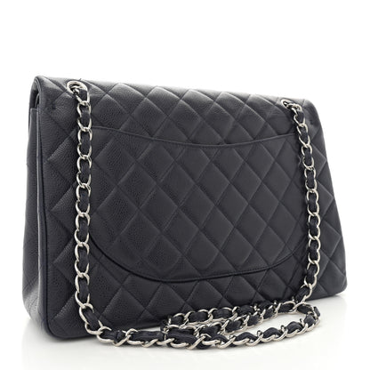 Chanel Caviar Quilted Maxi Double Flap Navy Blue 3 of 10