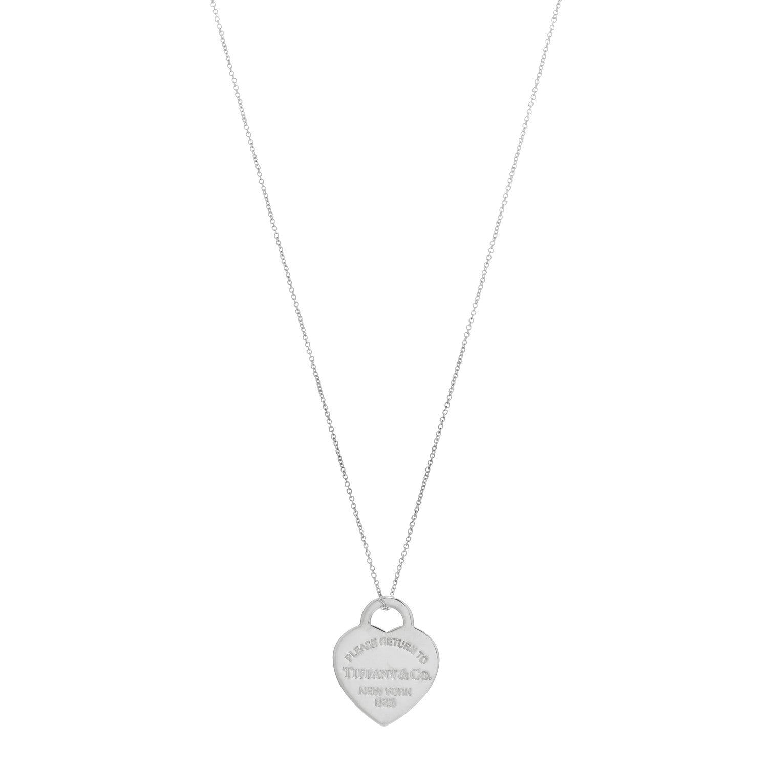 Tiffany Sterling Silver Return to Tiffany Heart Pendant Necklace 1 of 4