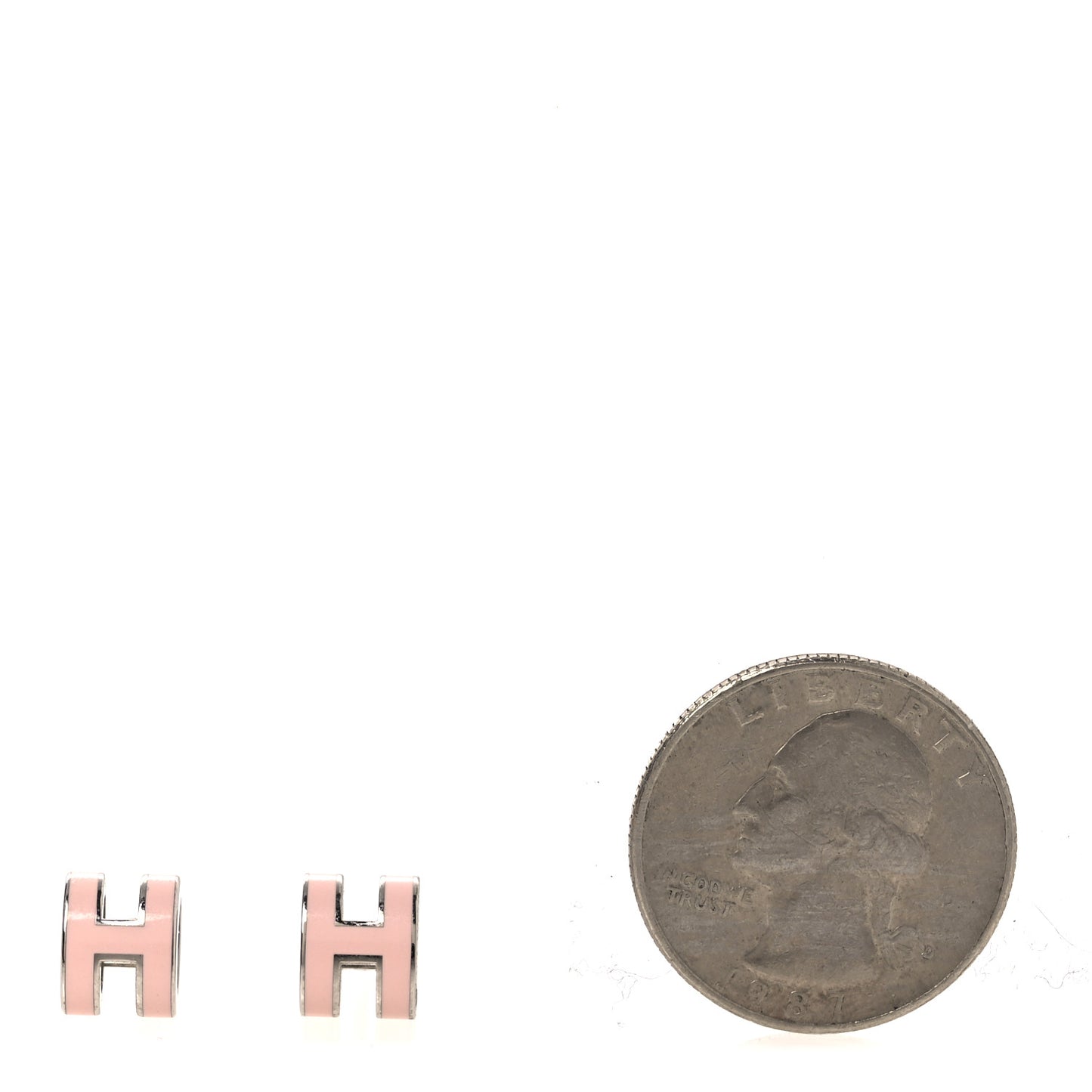 Palladium Lacquered Mini Pop H Earrings Rose Dragee