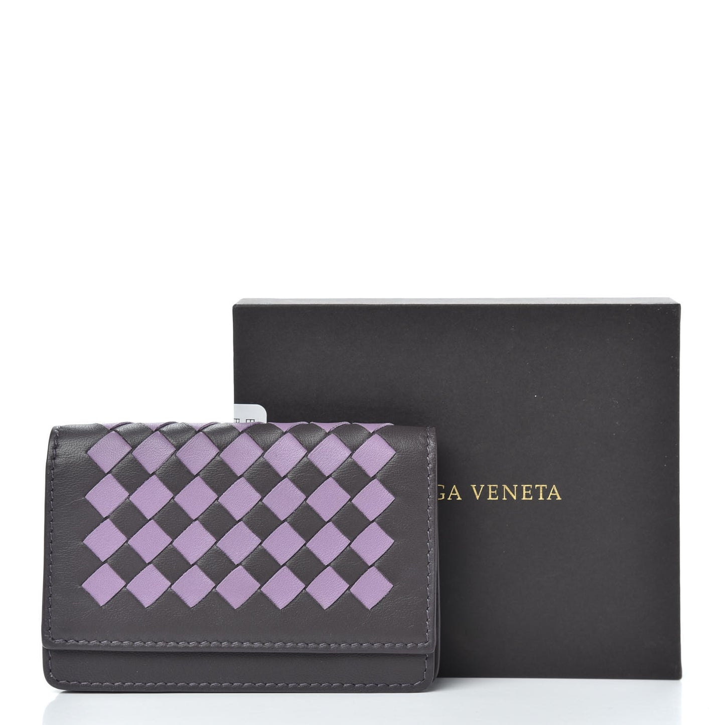 Nappa Intrecciato Card Holder Purple